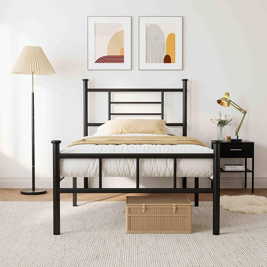 Piyoページ Amazon.com: ZIYOO Metal King Size Bed Frame with Vintage